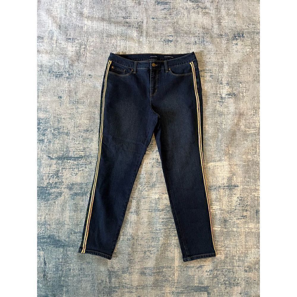 Charter Club Gold Stripes Bristol Skinny Ankle Jeans Size 12